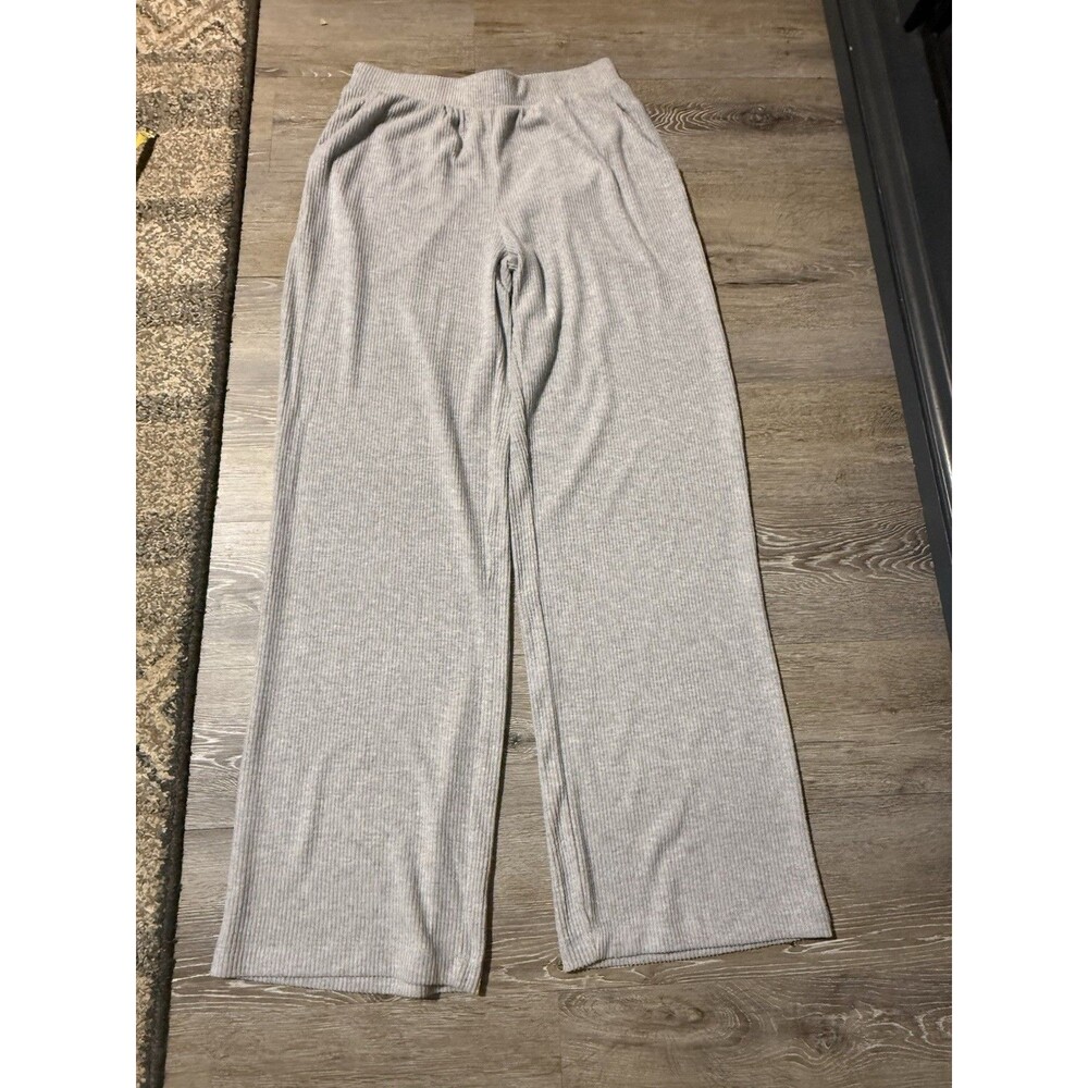 wonderly womens gray ribbed knit with leg lounge pants